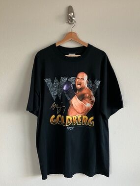 Vintage Deadstock 90s WCW / WWE Goldberg Tultex Black Tee  Size XL